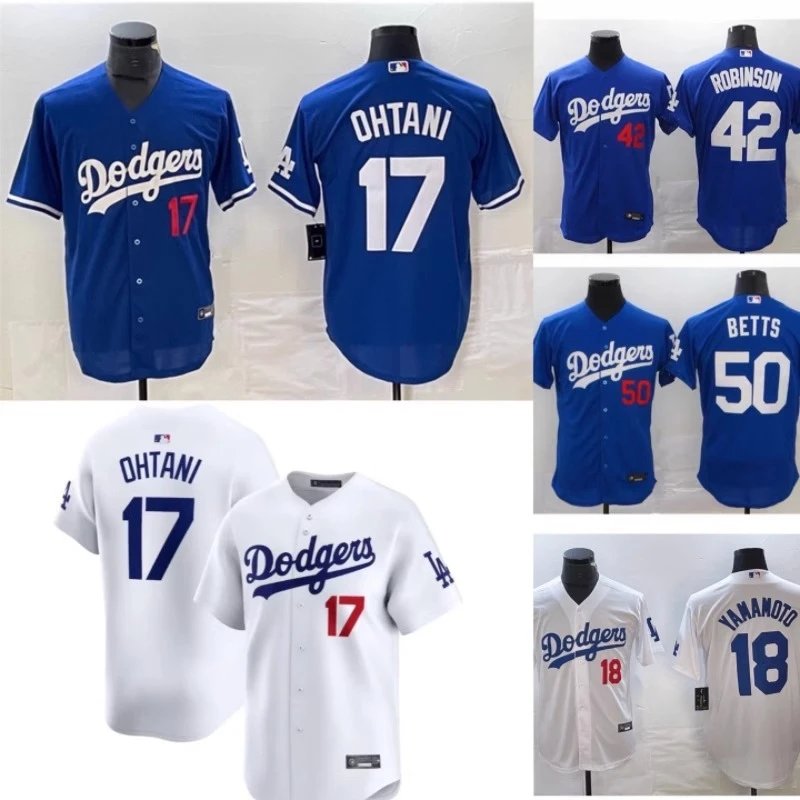 Los Angeles Dodgers Shirts Button-Front Baseball Jersey image 1