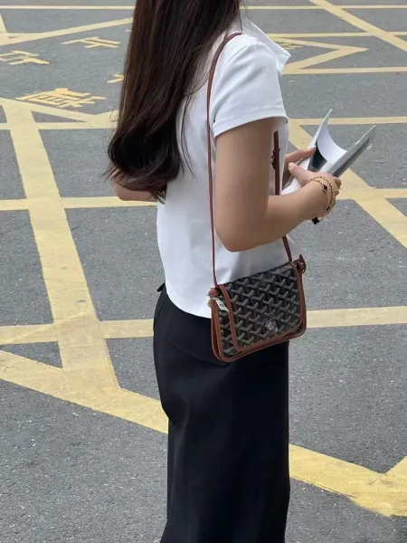 Goyard Saint-Louis PM Burgundy Crossbody Bag - 19