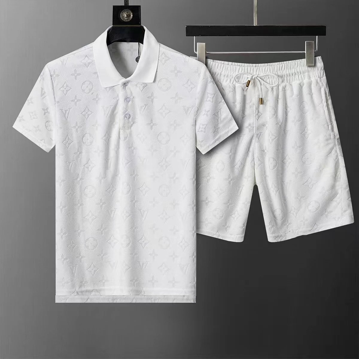 Gucci Matching Sets Double G monogram polo shirt and shorts set — 7