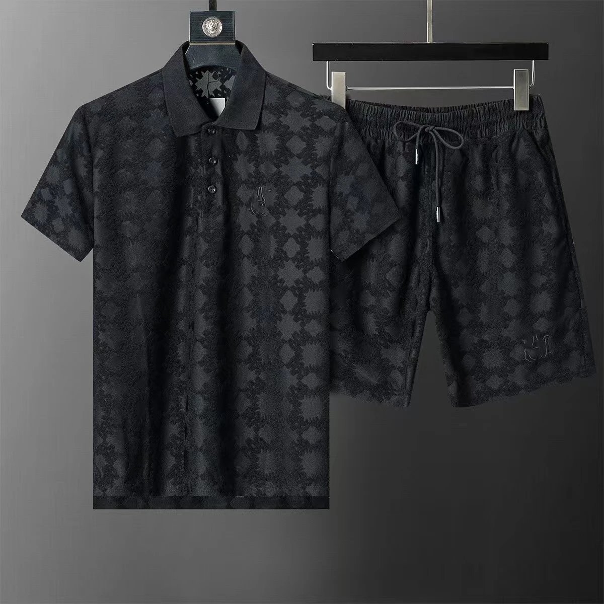 Gucci Matching Sets Double G monogram polo shirt and shorts set — 14