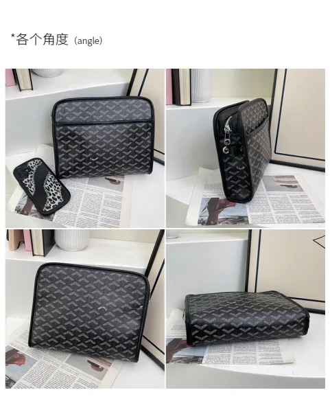 Goyard Saint Louis Clutch Navy Blue Canvas Clutch Clutches - 5