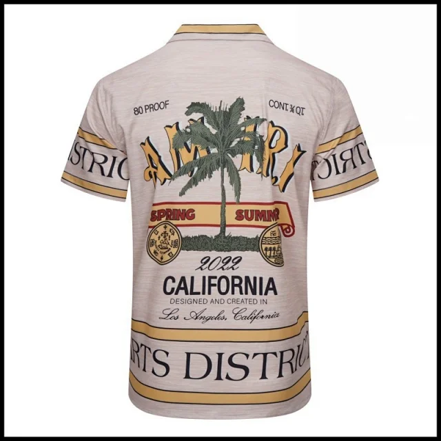 AMIRI Shirts Short-sleeve button-up shirt with paint-drip logo graphic product detail image 14