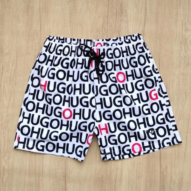 HUGO Shorts Allover logo-print drawstring product detail image 2