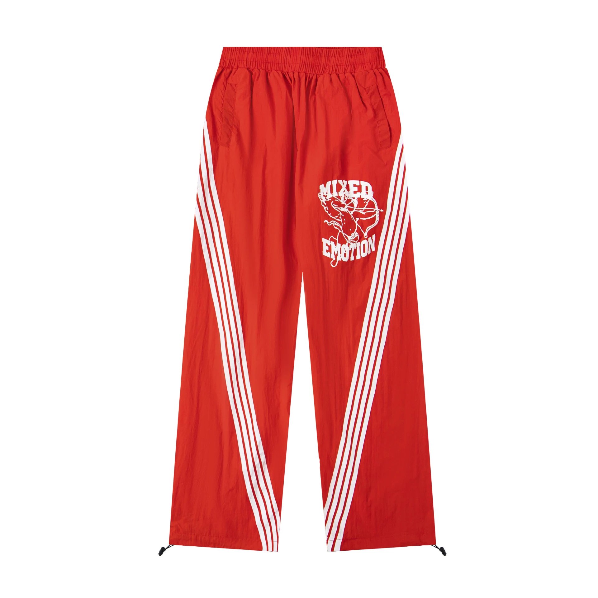 Mixed Emotion Trousers Striped Nylon Track Pants with Cupid Graphic image 3