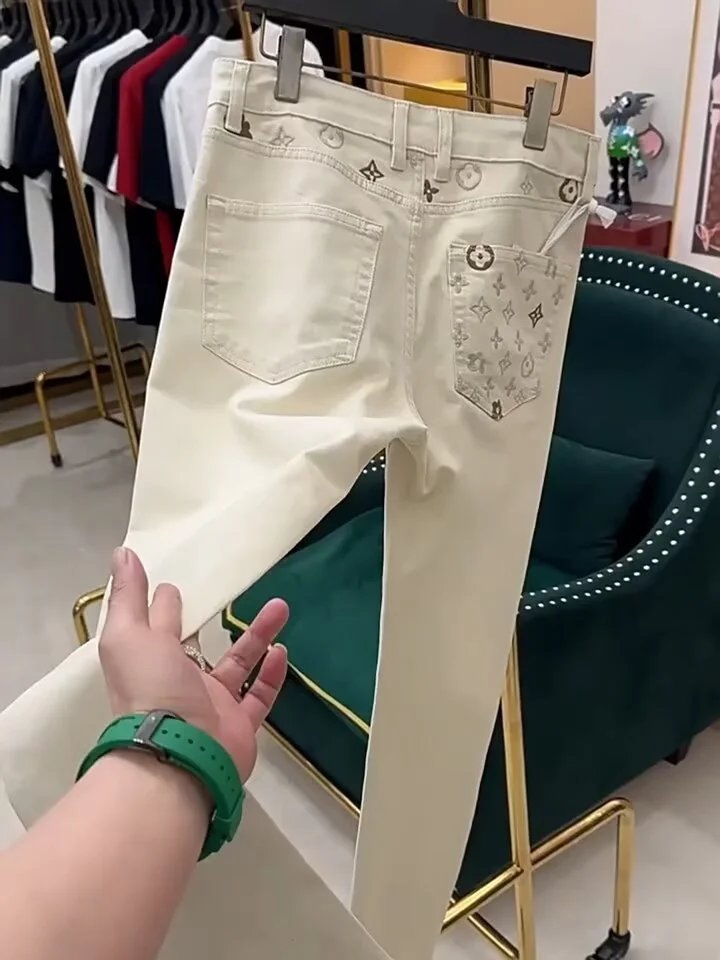 Louis Vuitton Monogram Embroidered Black Jeans - 6