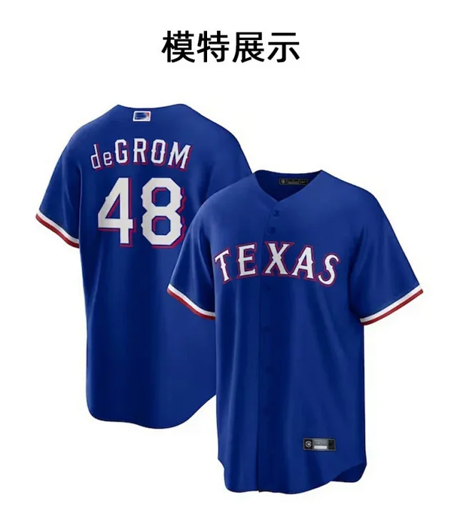MLB T-Shirts Button-Front Baseball Jersey with Team and Player Graphics product detail image 2