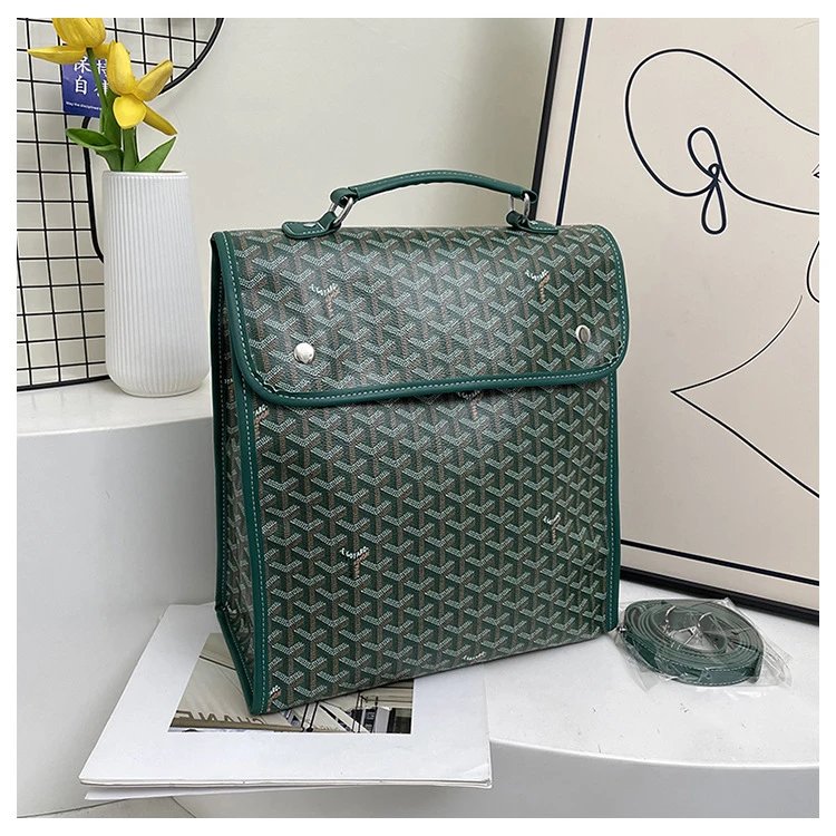 Goyard Saint Louis Briefcase Black and Tan Monogram Canvas Messenger Bag - 8