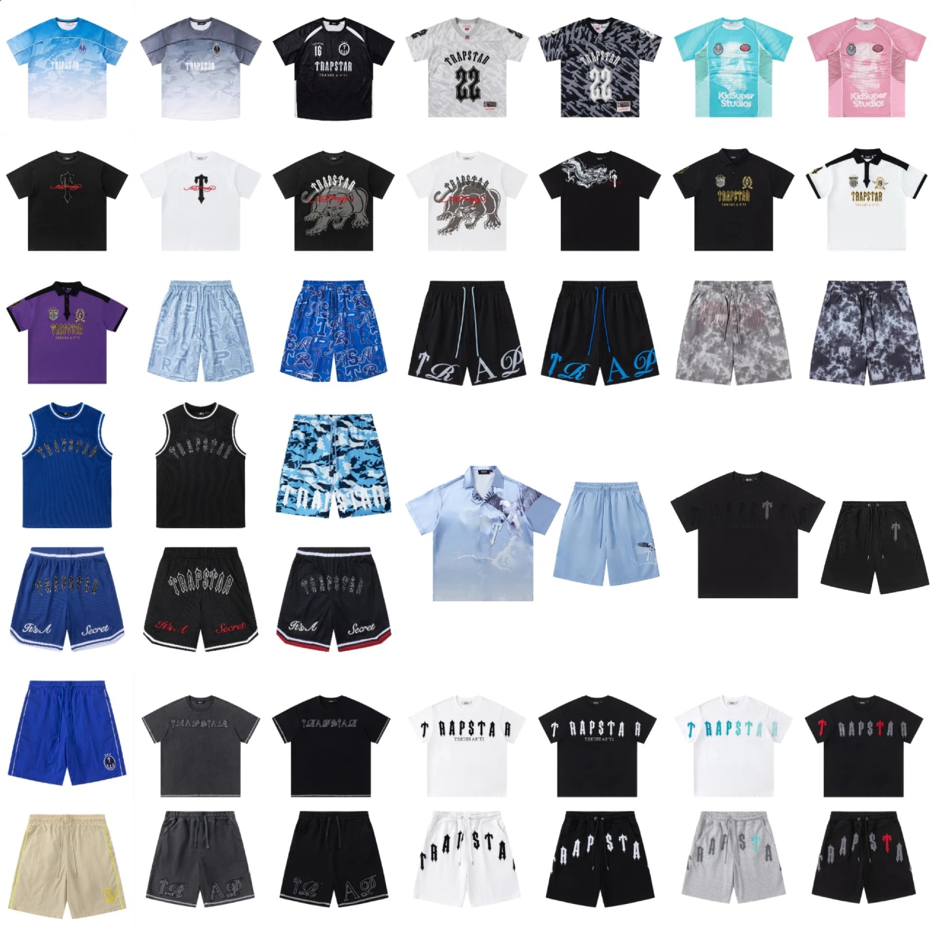 High-Quality Trapstar American Retro Streetwear Hip-Hop Loose Embroidered T-Shirt