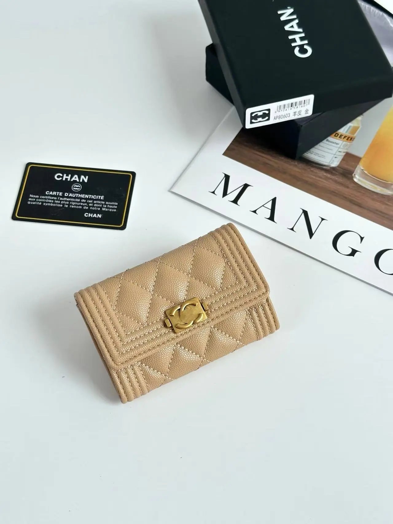 Chanel Boy Wallet Pink Quilted Calfskin Gold-Tone Hardware Short Wallet - 4