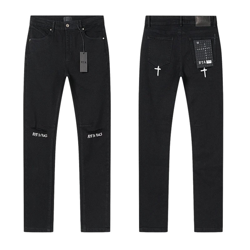 Design RTA Distressed Black Paint-Splatter Jeans - 16