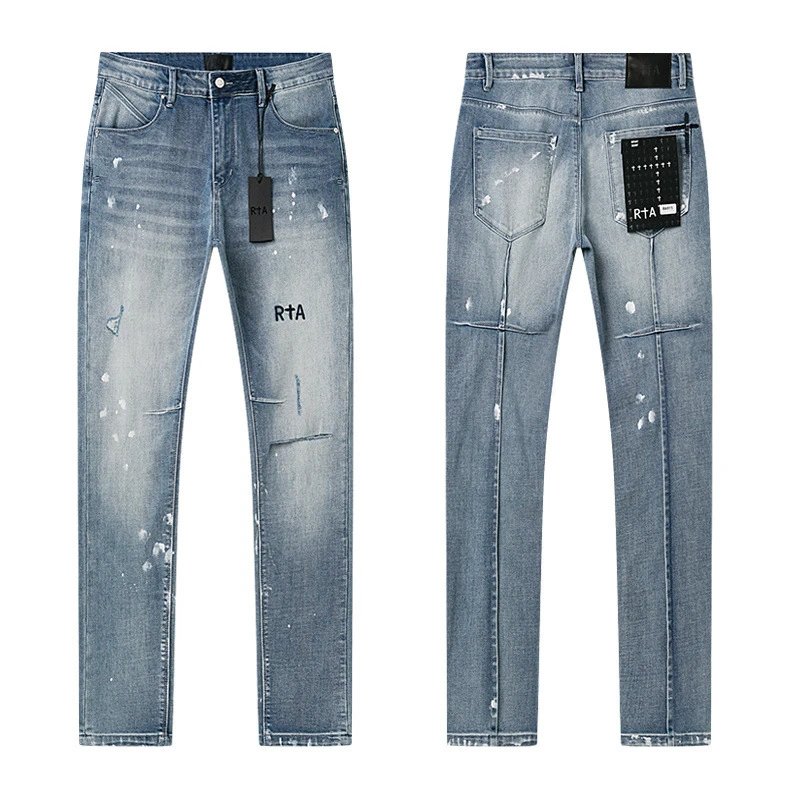 Design RTA Distressed Black Paint-Splatter Jeans - 28