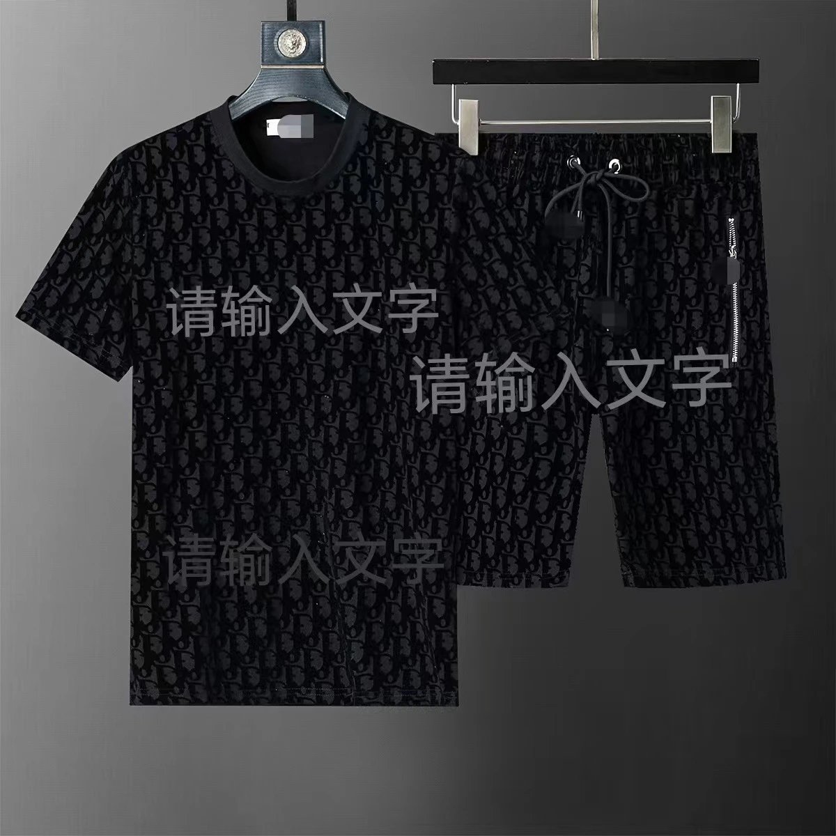 Dior Matching Sets Short-sleeve T-shirt and shorts set with all-over monogram print image 2