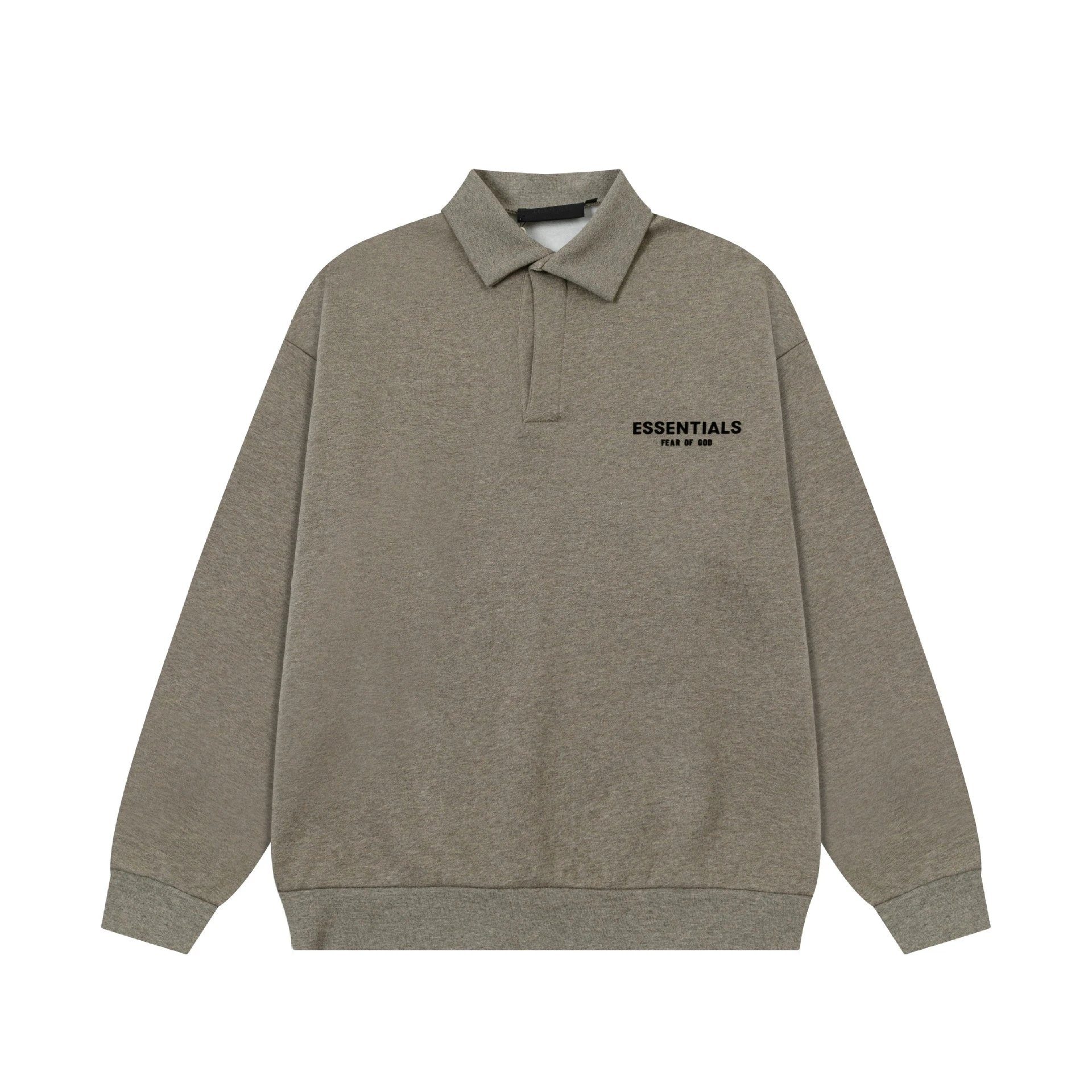 Fear of God Essentials Polo Sweatshirt Light Gray Polo Shirt - 15