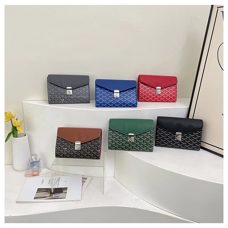 Goyard Saint Louis Clutch Black Chevron Pattern Envelope Clutch Clutches - 15