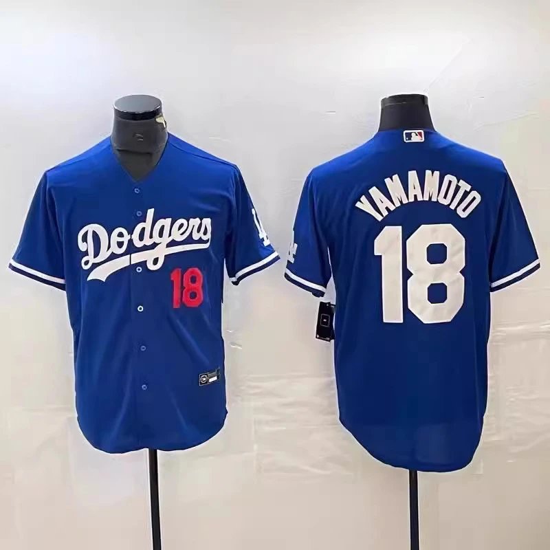Los Angeles Dodgers Shirts Button-Front Baseball Jersey image 3