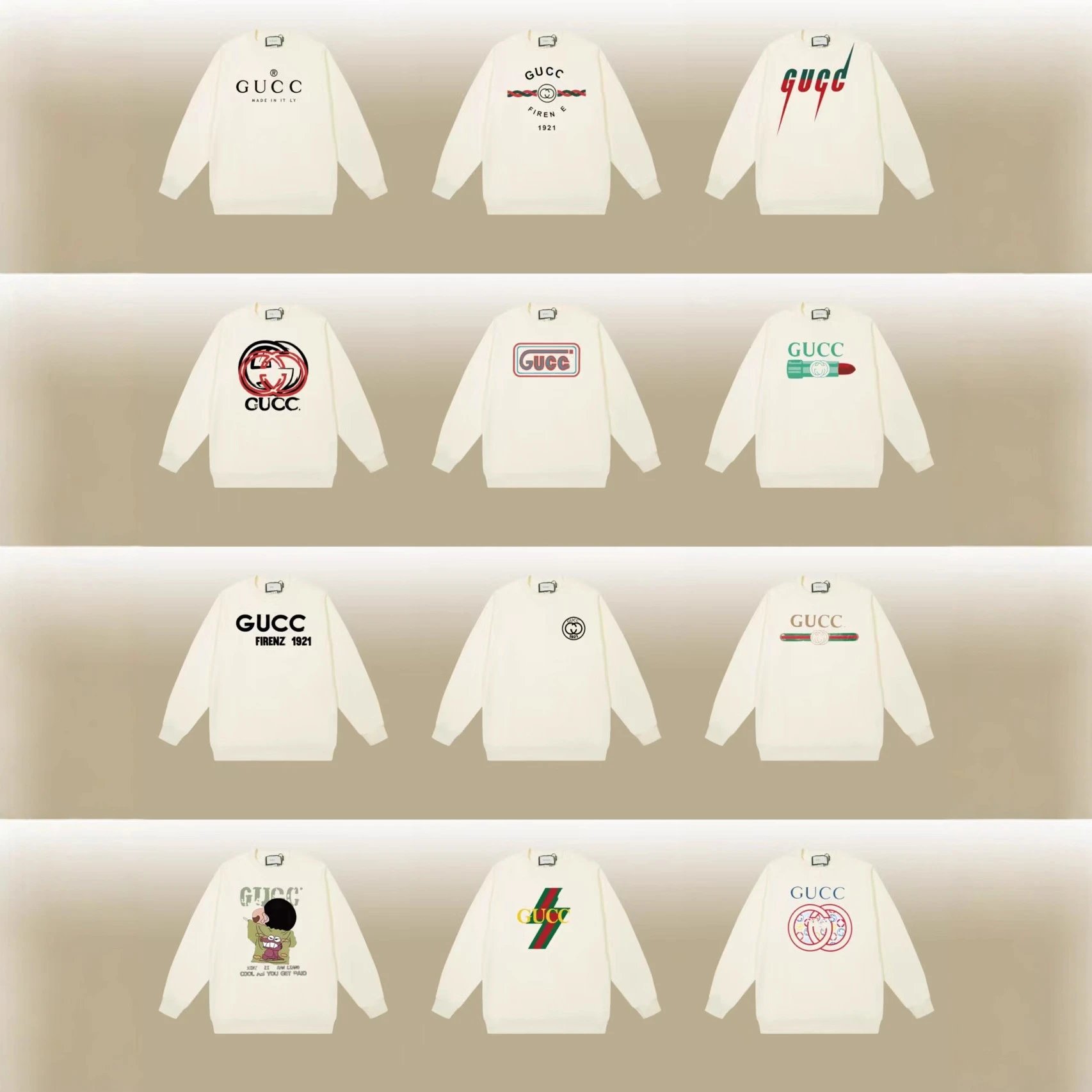 Unbranded Hoodies & Sweatshirts Crewneck sweatshirt with GUCC text print image 2