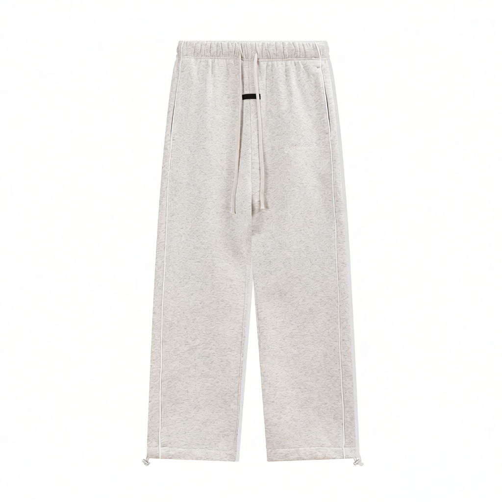 Fear of God Trousers Essentials Embroidered Side-Stripe Drawstring — Oatmeal