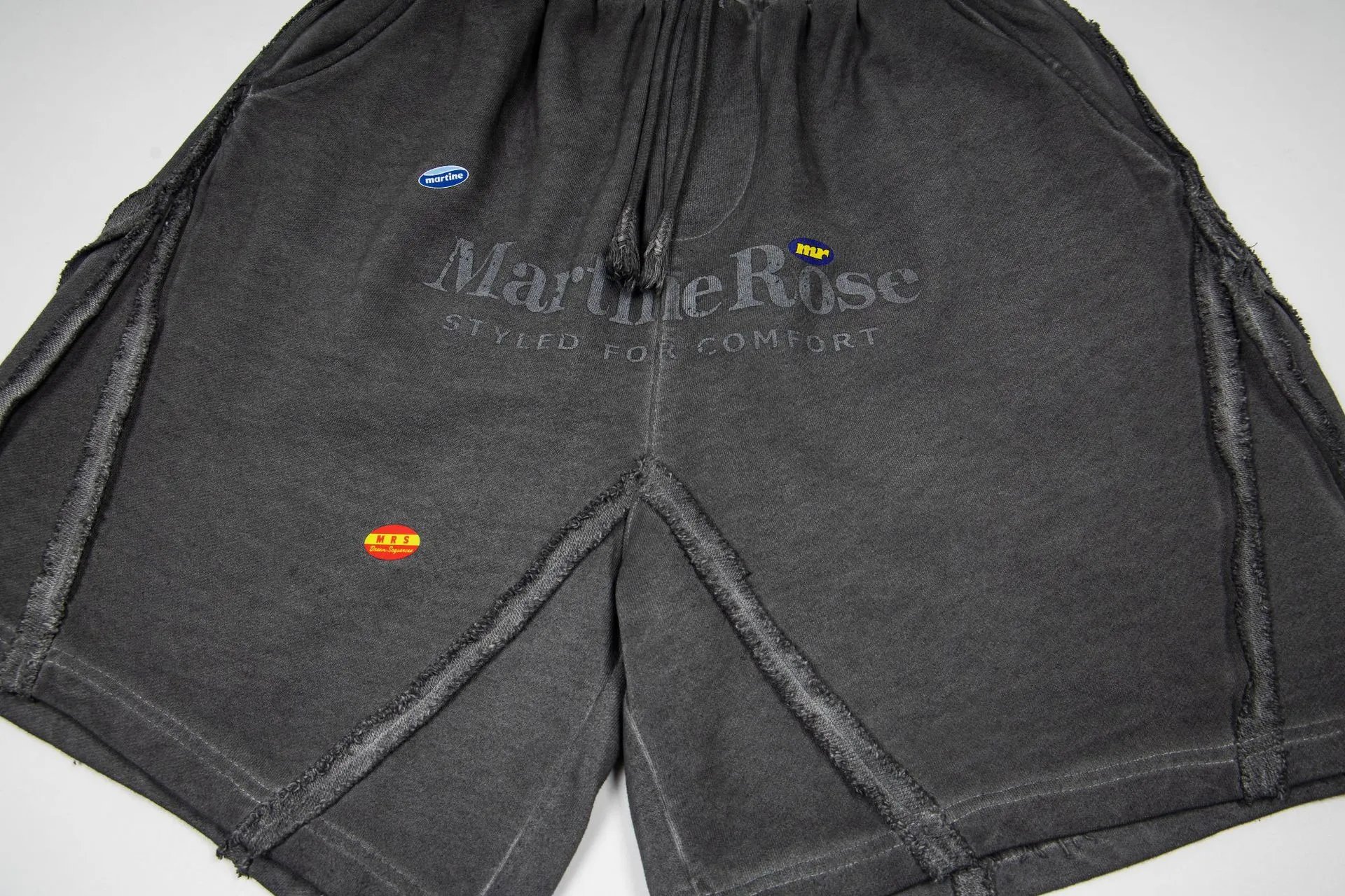 Design Martine Rose Distressed Washed Gray Shorts - 11