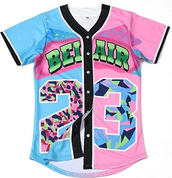 Design Bellair 23 Multicolor Graphic Baseball Jersey - 9