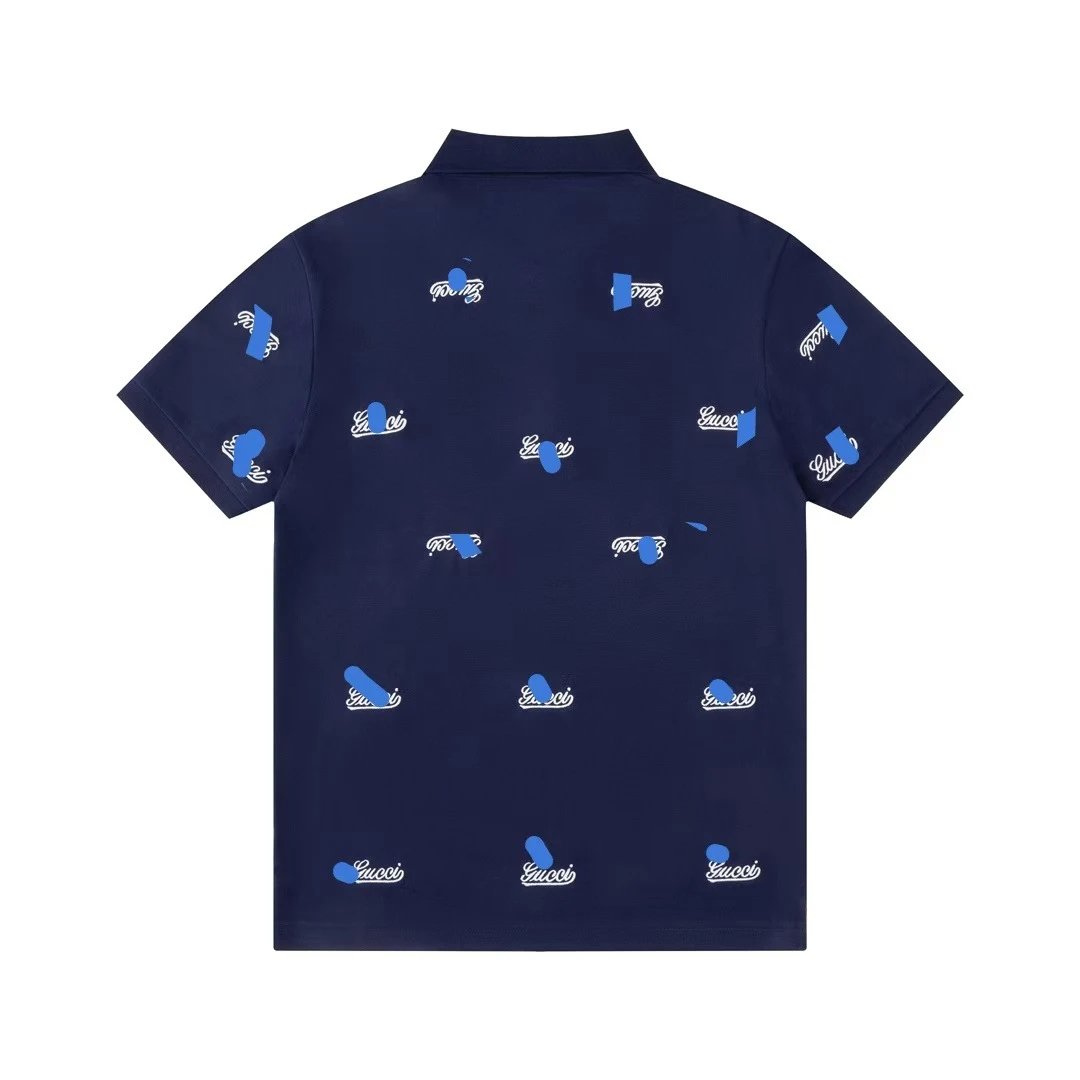 Gucci T-Shirts Short-Sleeve Polo Shirt with All-Over Logo Print image 2