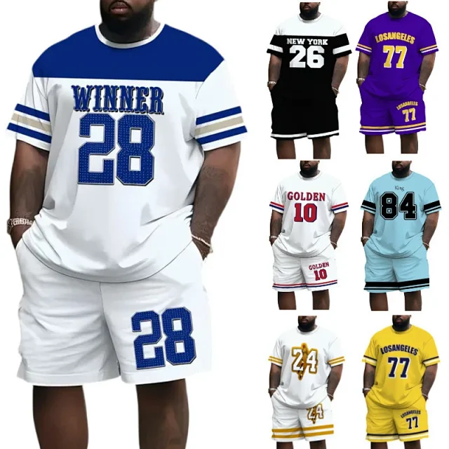 Unbranded Matching Sets Varsity Graphic T-Shirt and Shorts Set product detail image 2