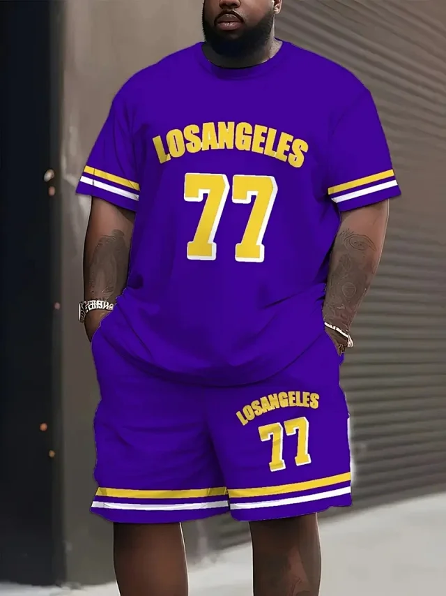 Unbranded Matching Sets Varsity Graphic T-Shirt and Shorts Set product detail image 10