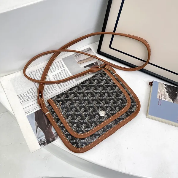 Goyard Saint-Louis PM Crossbody Bag in Black and Tan - 1
