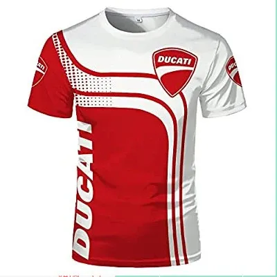 Design Ducati Racing Graphic T-Shirt Red and White T-Shirts - 1