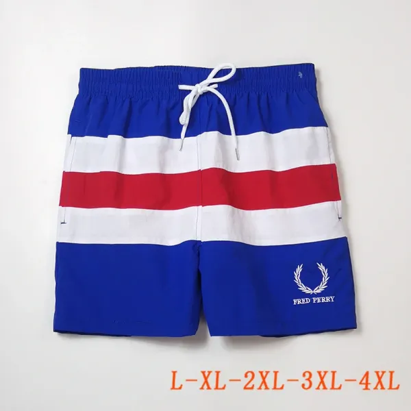 Fred Perry Stripe Swim Shorts White / Navy / Red Swimwear - 5