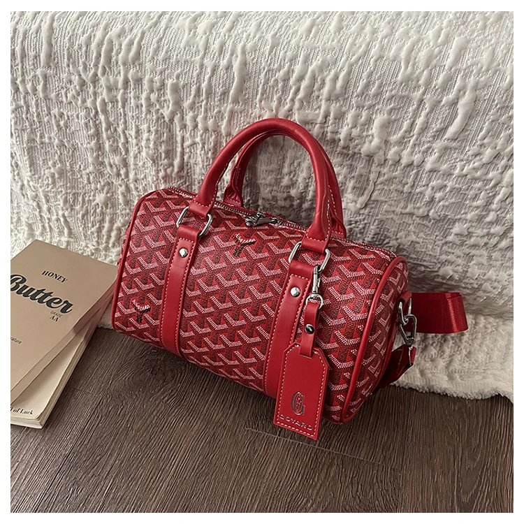 Goyard Saint Louis PM Black and Brown Canvas Boston Bag Handbags - 9