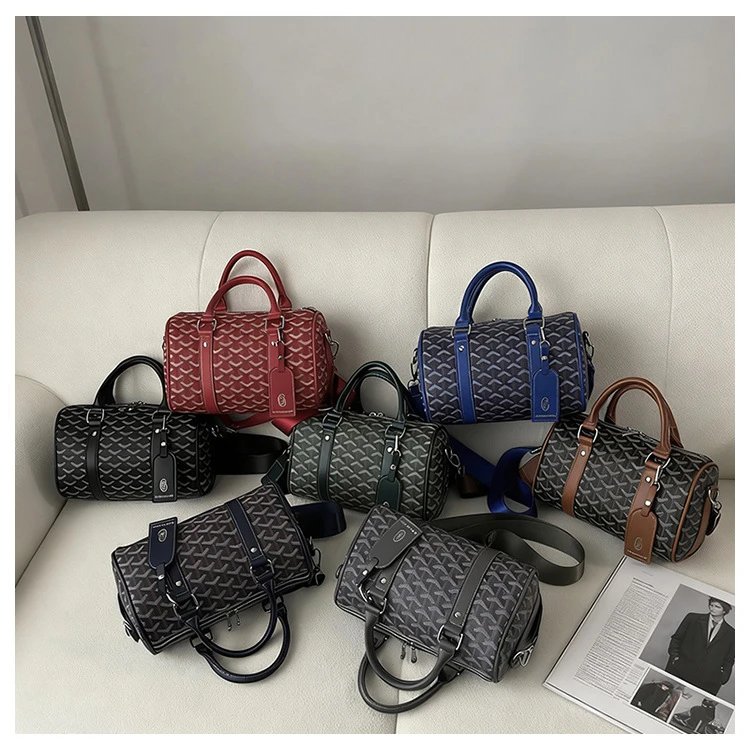 Goyard Saint Louis PM Black and Brown Canvas Boston Bag Handbags - 17