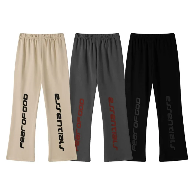 Fear of God Trousers Essentials Logo Print Wide-Leg Sweatpants product detail image 4