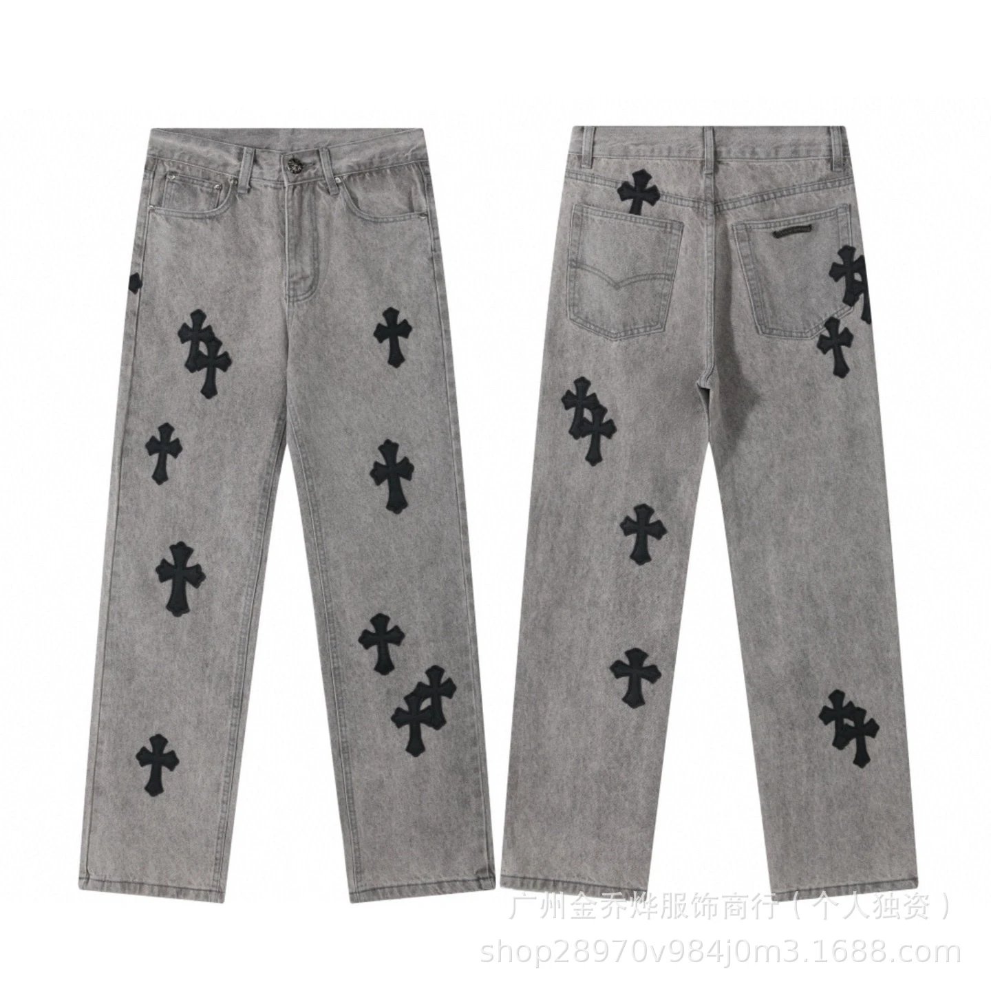 Chrome Hearts Cross-Embellished Black Carpenter Pants - 11