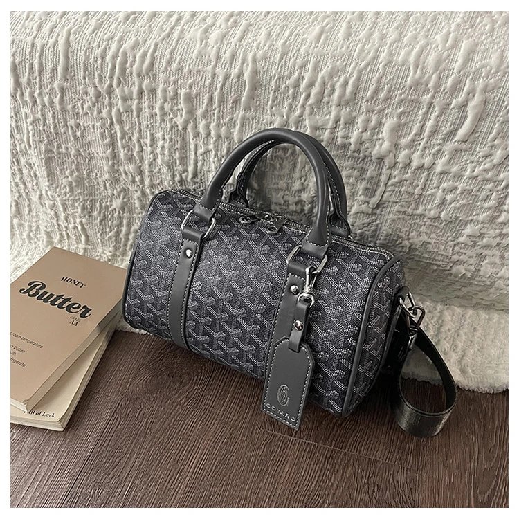 Goyard Saint Louis PM Black and Brown Canvas Boston Bag Handbags - 15