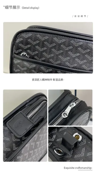 Goyard Saint Louis Clutch Navy Blue Canvas Clutch Clutches - 3