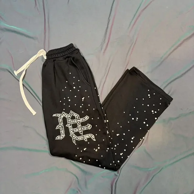 MIX Trousers Rhinestone Letter Drawstring Jogger product detail image 7