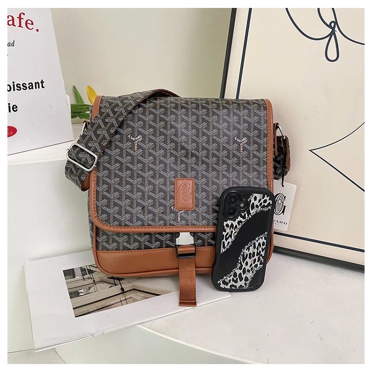 Goyard Saint Louis Messenger Bag Gray and Brown Crossbody Bag - 13