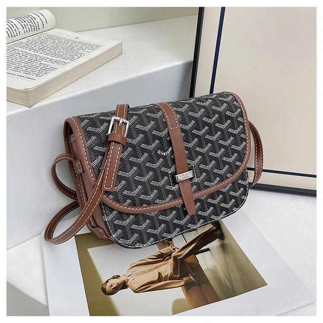 Goyard Crossbody Bags Saddle bag with Goyardine chevron print product detail image 15
