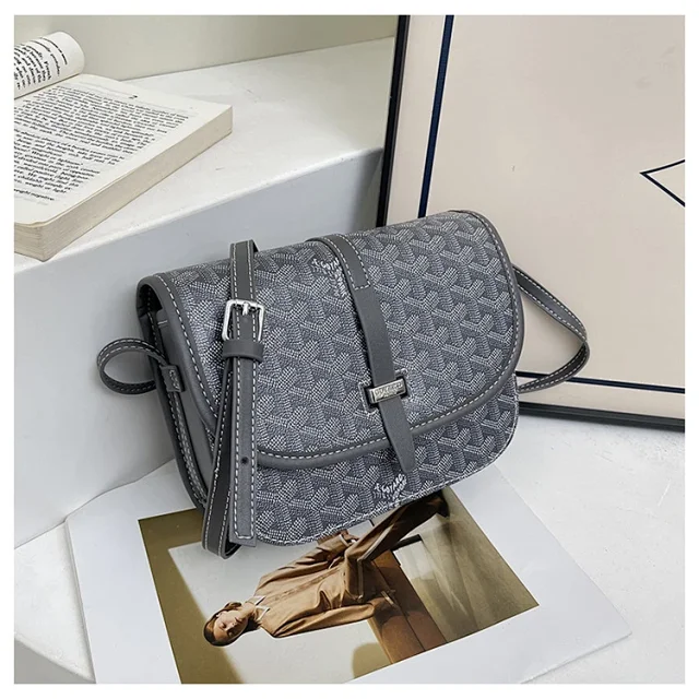 Goyard Crossbody Bags Saddle bag with Goyardine chevron print product detail image 8