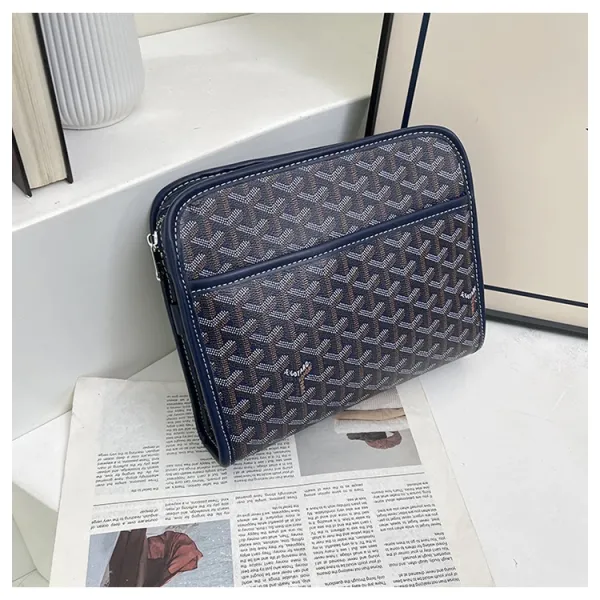 Goyard Saint Louis Clutch Navy Blue Canvas Clutch Clutches - 10