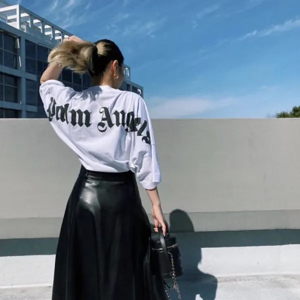Palm Angels Spray Paint Logo Oversized T-Shirt White - 11