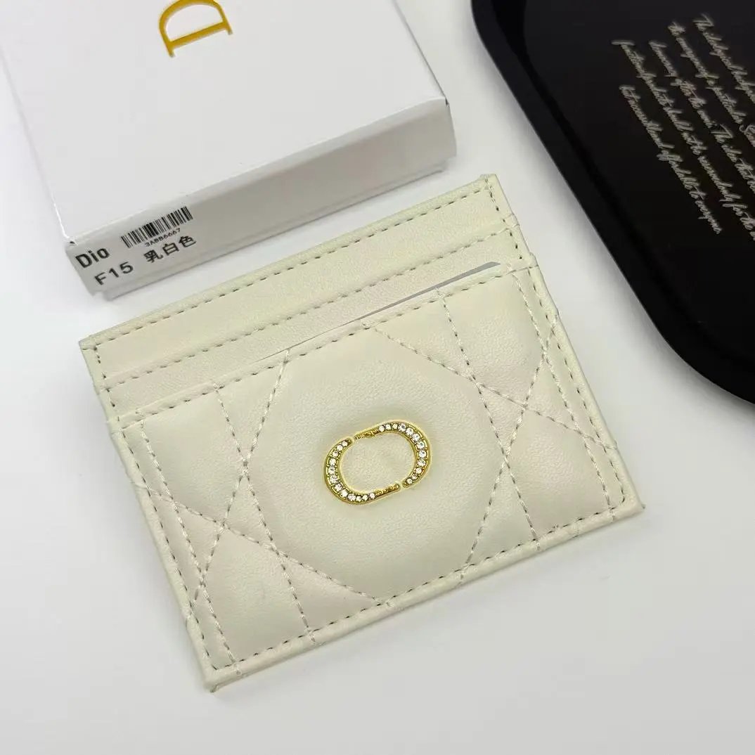 Dior Card Holder Quilted Leather in Black, Pink, and Beige - 3