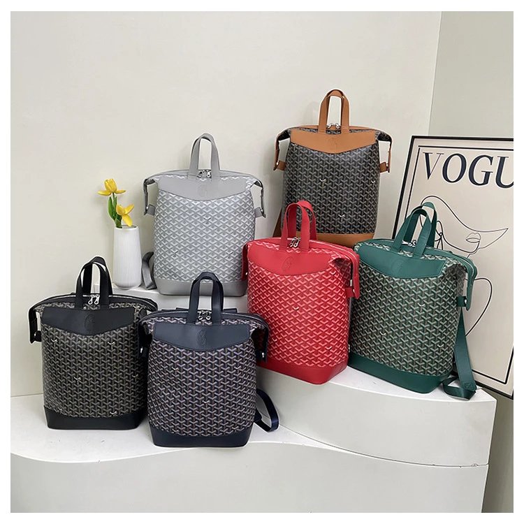 Goyard Saint-Louis PM Blue Chevron Canvas Bucket Bag Handbags - 14