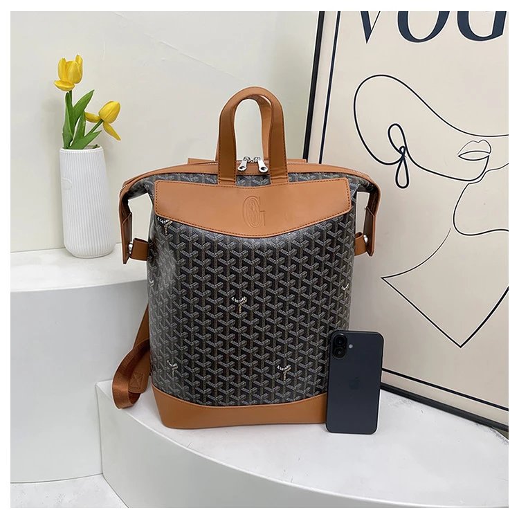 Goyard Saint-Louis PM Blue Chevron Canvas Bucket Bag Handbags - 16