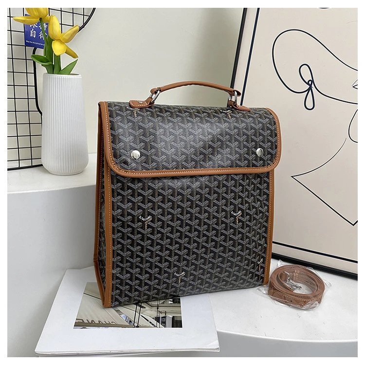 Goyard Saint Louis Briefcase Black and Tan Monogram Canvas Messenger Bag - 11