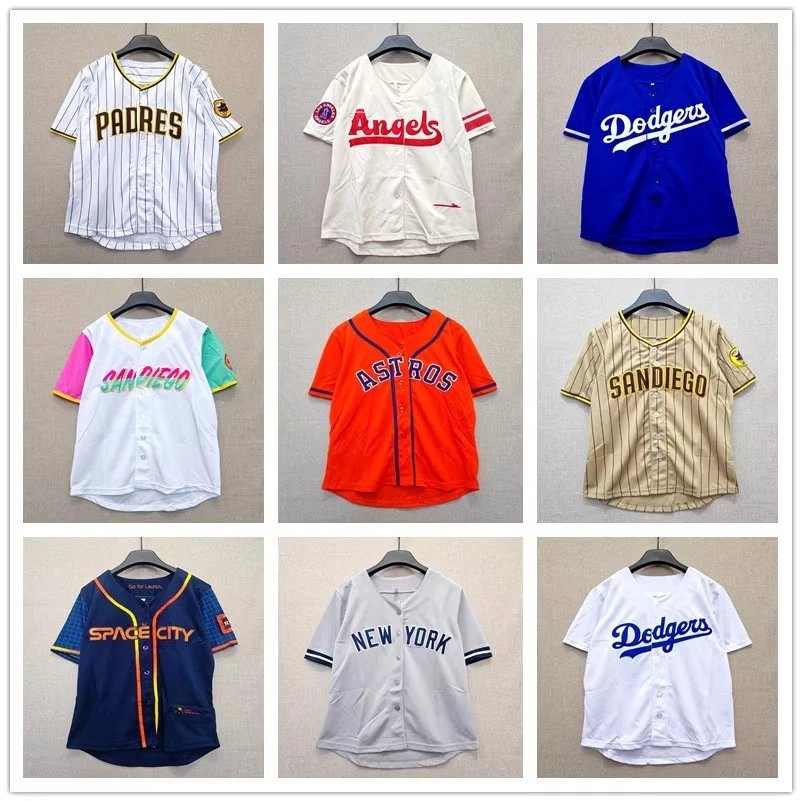MLB T-Shirts Button-Front Baseball Jersey with Team and Player Graphics image 4