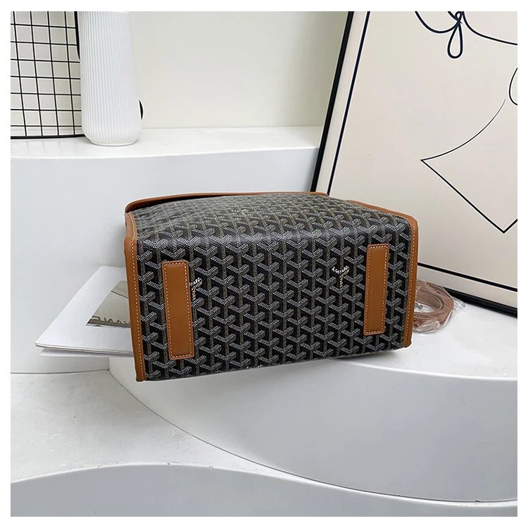 Goyard Saint Louis Briefcase Black and Tan Monogram Canvas Messenger Bag - 15