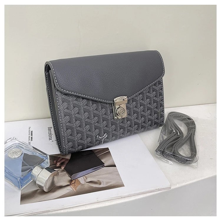 Goyard Saint Louis Clutch Black Chevron Pattern Envelope Clutch Clutches - 7