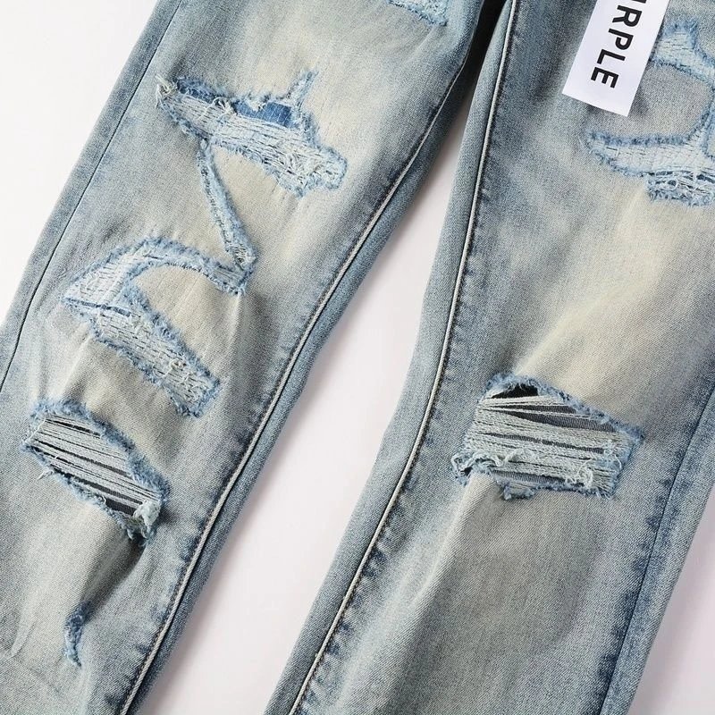 Purple Brand Distressed Paint-Splatter Flare Jeans - 4