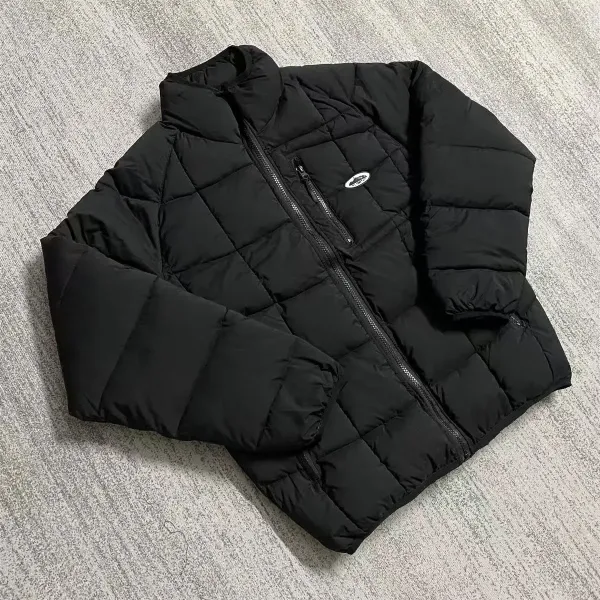 Design Puffer Jacket Olive Green Down Jacket - 8